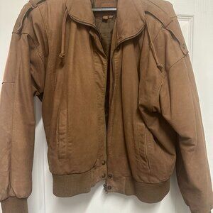 Vintage Rare Women's Cayenne Leather Bomber Jacket Tan